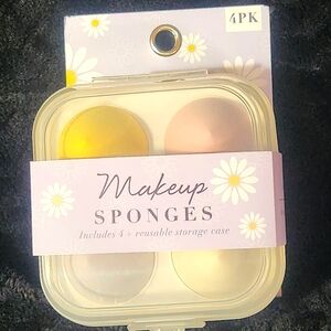 4-Pack Makeup Sponges with Reusable Storage Case